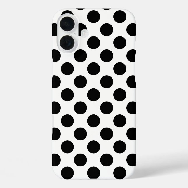 Funda iPhone 16 Plus Puntos del Polka Negro (Reverso )