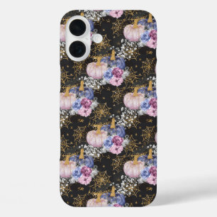 FUNDA iPhone 16 PLUS PURPLE AZUL PINK BLANCO HALLOWEEN PUMPKINS