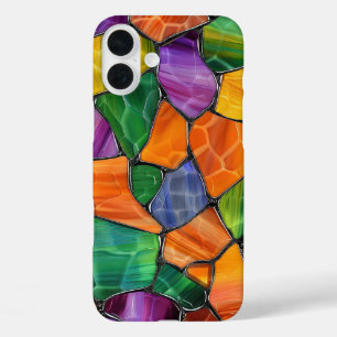 FUNDA iPhone 16 PLUS PURPLE NARANJA VERDE HALLOWEEN VISTA DE VIDRIO EST
