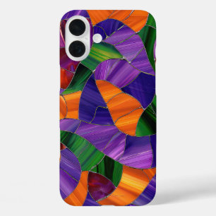FUNDA iPhone 16 PLUS PURPLE NARANJA VERDE HALLOWEEN VISTA DE VIDRIO EST