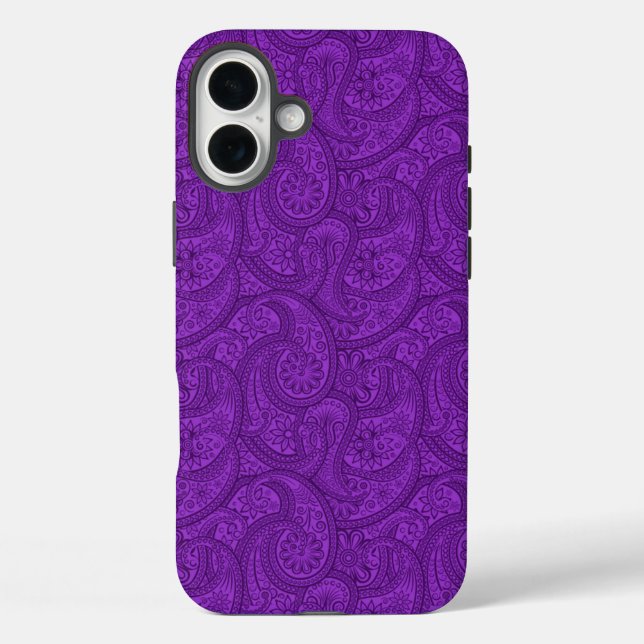 Funda iPhone 16 Plus Purple Paisley (Reverso )