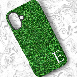 Funda iPhone 16 Plus Purpurina con de impresión de Girly verde, elegan