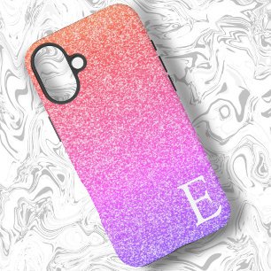 Funda iPhone 16 Plus Purpurina con impresión rosa Ombre Girly estilo y