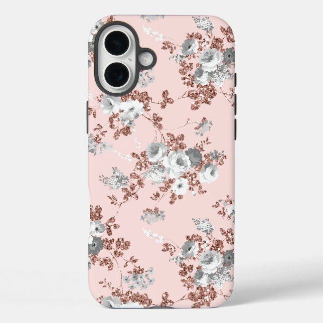 Funda iPhone 16 Plus Purpurina dorado rosa rosa rosa rosa rosa blanco m (Reverso )