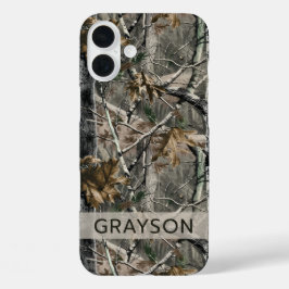 Funda iPhone 16 Plus Ramas de bosque Camuflaje Personalizado