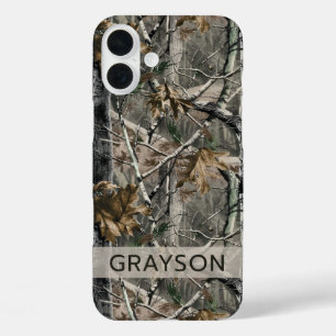 Funda iPhone 16 Plus Ramas de bosque Camuflaje Personalizado