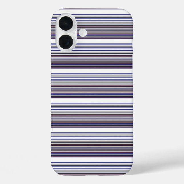 Funda iPhone 16 Plus Rayas grises azules modernas lindas (Reverso )