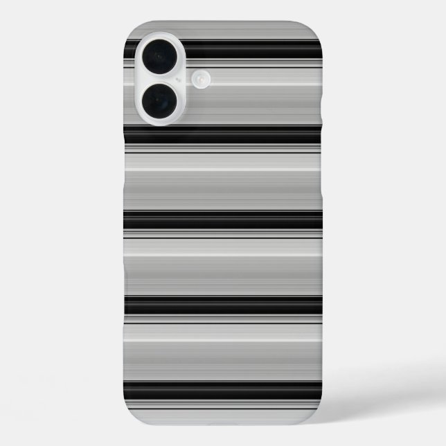 Funda iPhone 16 Plus Rayas grises negras lindas (Reverso )