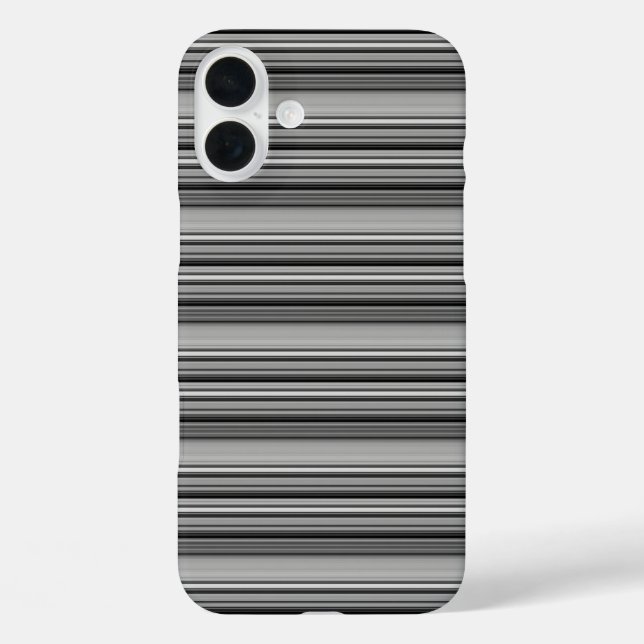 Funda iPhone 16 Plus Rayas grises negras lindas  (Reverso )