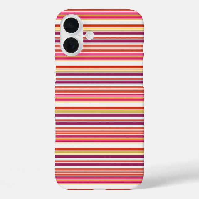 Funda iPhone 16 Plus Rayas marrones rosadas lindas (Reverso )