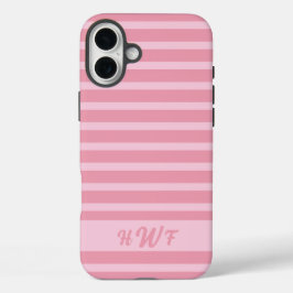Funda iPhone 16 Plus Rayas Monocromáticas Rosadas Custom Cute