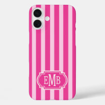 Rayas Monogramadas Rosa Fuerte y Rosa