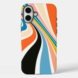 Funda iPhone 16 Plus Rayas retro Resumen estuche para iPhone / iPad
