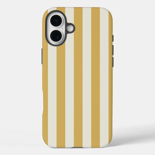 Funda iPhone 16 Plus Rayas sin tiempo Mostaza amarilla (Reverso )