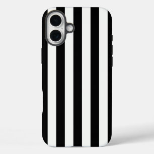 Funda iPhone 16 Plus Rayas sin tiempo Negro y Blanco