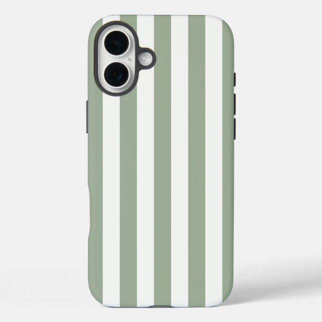 Funda iPhone 16 Plus Rayas sin tiempo Sage Green (Reverso )