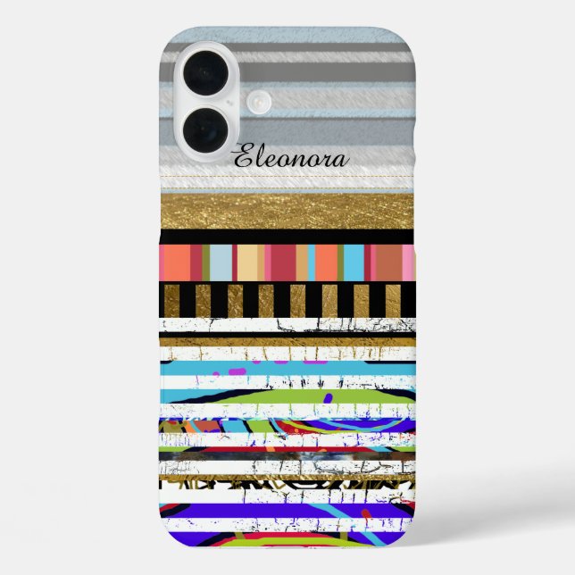 Funda iPhone 16 Plus rayas super cool para iPhone-6 (Reverso )