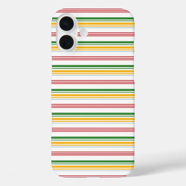 Funda iPhone 16 Plus Rayas verdes amarillas lindas (Reverso )
