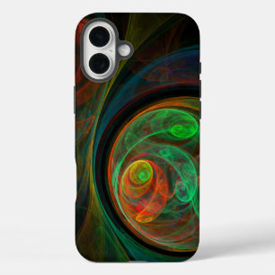 Funda iPhone 16 Plus Reborn Green Abstract Art