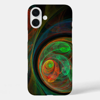Funda iPhone 16 Plus Reborn Green Abstract Art