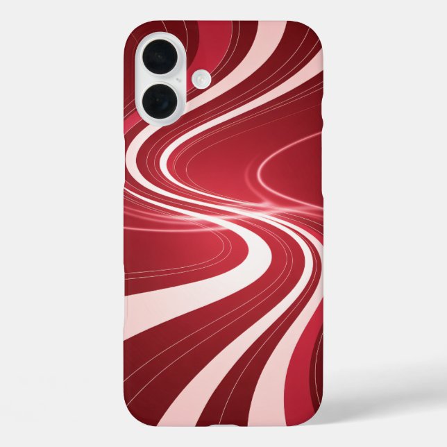 Funda iPhone 16 Plus Red Swirl Abstract Retro Waves Phone Case (Reverso )