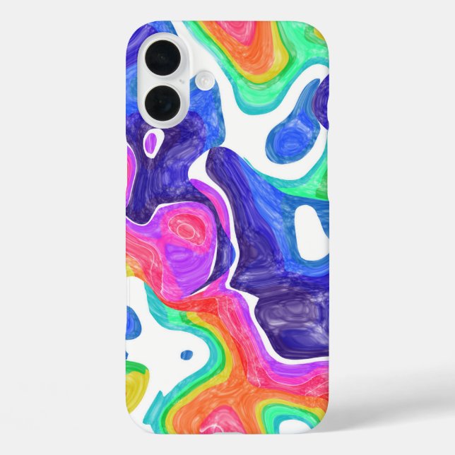 Funda iPhone 16 Plus Remolino arcoiris (Reverso )