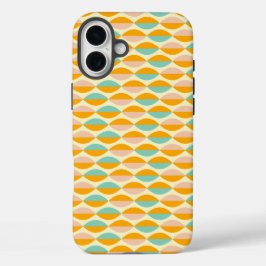Funda iPhone 16 Plus Repeating geometric pattern in beige background