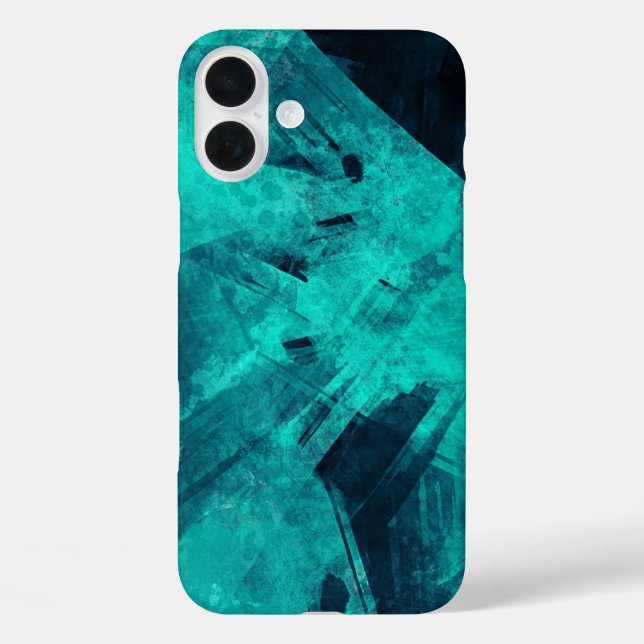 Funda iPhone 16 Plus Resumen de Guay: arte azul incierto (Reverso )