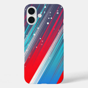 Funda iPhone 16 Plus Resumen de Guay Pincel azul rojo