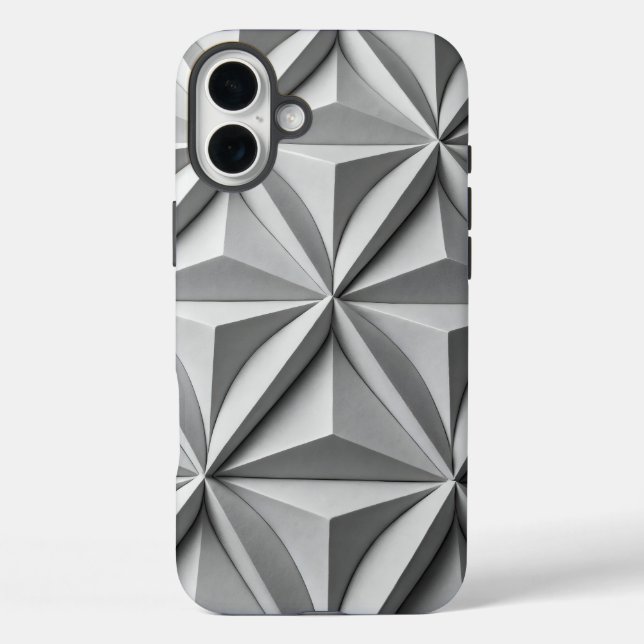 Funda iPhone 16 Plus Resumen de líneas entrelazadas plegadas de origami (Reverso )