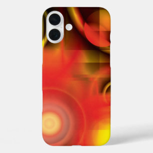 Funda iPhone 16 Plus Resumen en rojos y amarillos