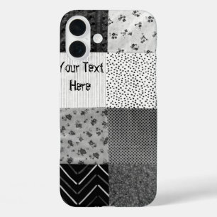 Funda iPhone 16 Plus retaques de tela blanca y negra