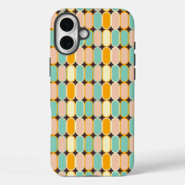 Funda iPhone 16 Plus Retro geometric pattern with vertical ovals