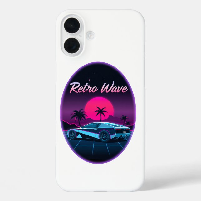 Funda iPhone 16 Plus “Retro Wave” Neon Sunset (Reverso )