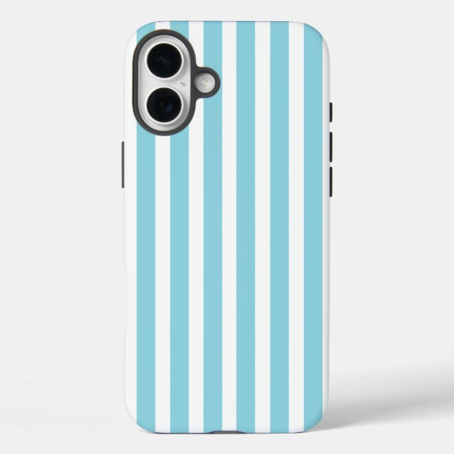 Funda iPhone 16 Plus Robin Egg Blue and White Strike (Reverso )