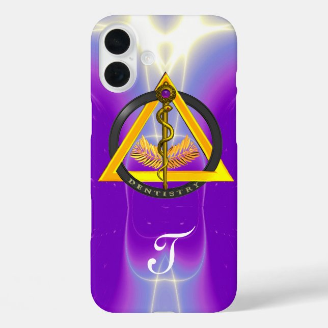 FUNDA iPhone 16 PLUS ROD DE ASCLEPIUS DENTISTRY MONOGRAM (Reverso )