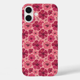 Funda iPhone 16 Plus Rosa Tropical Hibiscus Delight