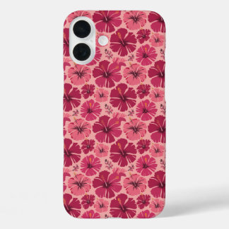 Funda iPhone 16 Plus Rosa Tropical Hibiscus Delight