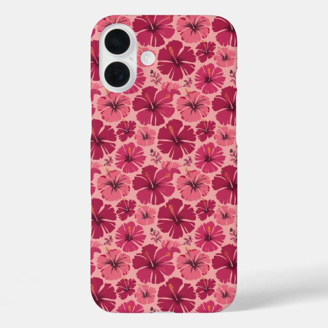 Funda iPhone 16 Plus Rosa Tropical Hibiscus Delight (Reverso )