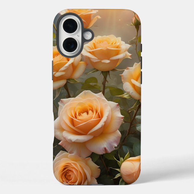 Funda iPhone 16 Plus Rosas Amarillo-Naranja  (Reverso )