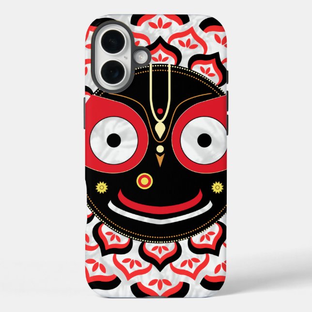 Funda iPhone 16 Plus Rostro de Lord Jagannath Chakra Deidad Hindú (Reverso )