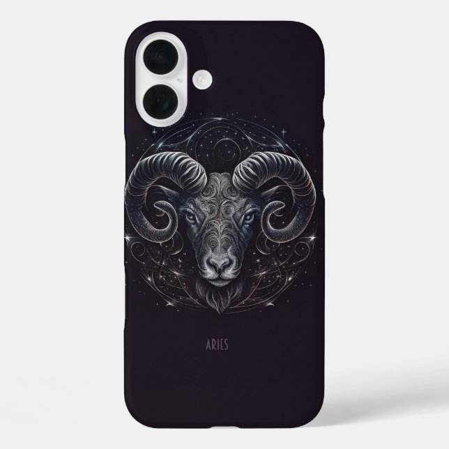 Funda iPhone 16 Plus Rótulo Aries Horoscope (Reverso )