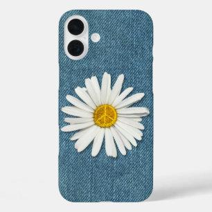 Funda iPhone 16 Plus Rótulo de símbolo de la paz interior de la flor de