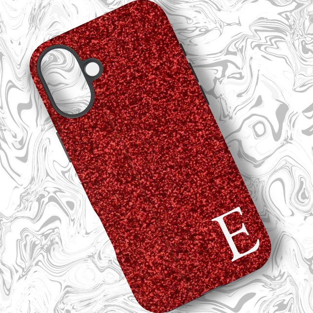 Funda iPhone 16 Plus Ruby Red Girly Impreso Purpurina estilo y lindo (Subido por el creador)