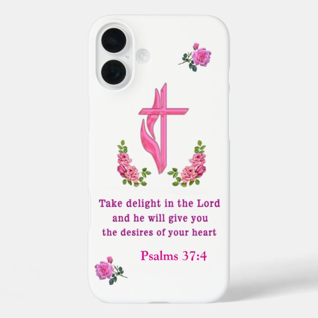 Funda iPhone 16 Plus Salmos 37:4 (Reverso )