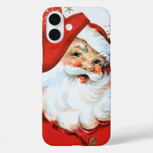 Funda iPhone 16 Plus Santa navideño vintage retro