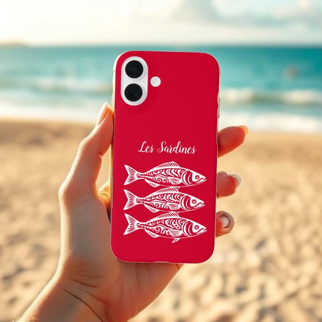 Funda iPhone 16 Plus Sardinas-Hawai-Fisherman Core-Cherry Red (Les Sardines-Hawaiian-Fisherman Core-Phone Cover-Summer-Beach-Cherry Red)
