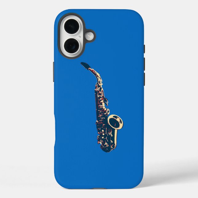 Funda iPhone 16 Plus Saxofón (Reverso )