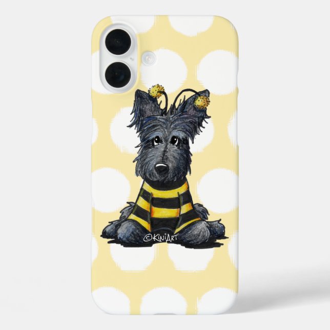 Funda iPhone 16 Plus Scottie Dog Bee KiniArt (Reverso )