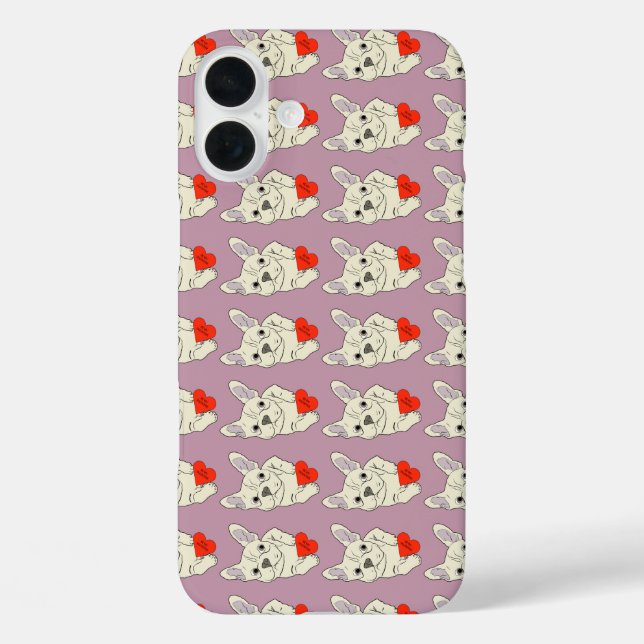 Funda iPhone 16 Plus Sé mi San Valentín, perro (Reverso )